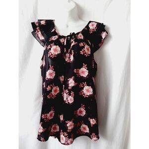 No Boundaries floral large  semi sheer blouse